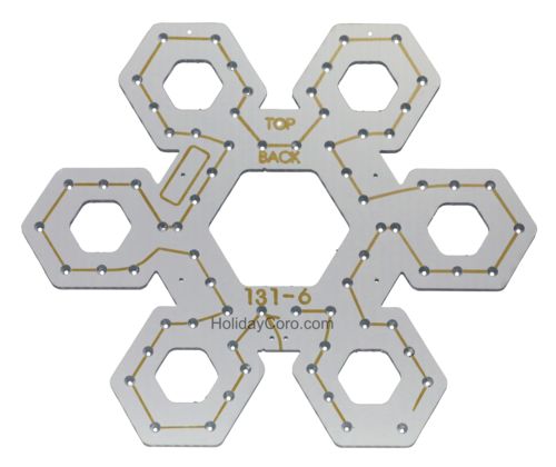 PRODUCT PHOTO: OFFSPEC:  PixNode CoroFlake Hex Snow Flake for Standard AC Mini Lights - 24 Inches - 61cm /  70 Bulbs