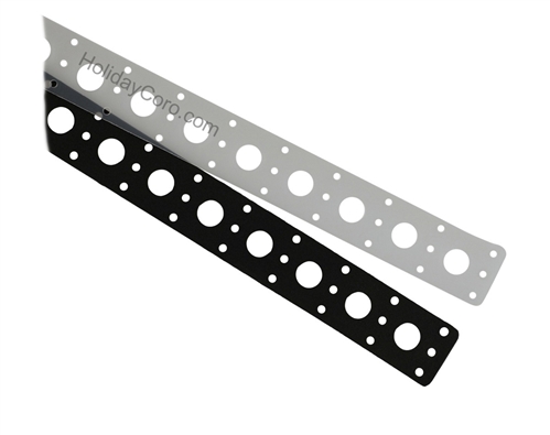 PRODUCT PHOTO: OFFSPEC:  PixNode Strips - 12mm RGB Node Node Mounting Strip / 1" Center to Center Spacing / 10 Strips @ 94 Holes per Strip / Black