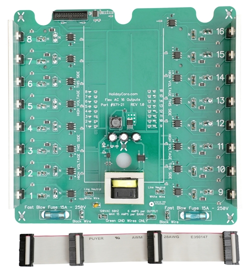 PRODUCT PHOTO: Flex Controller Expansion Board System - 16 AC Outputs / 120v / Rev 1.5 (not for individual sale)