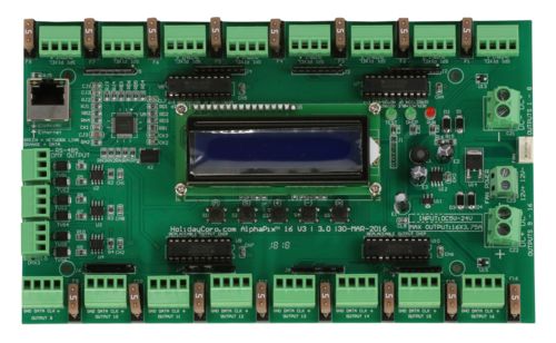 PRODUCT PHOTO: AlphaPix Classic 16 V3 - E1.31 & ArtNet to SPI Pixel Controller w/LCD Display - 16 SPI + 3 RS485 Outputs