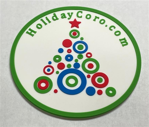 PRODUCT PHOTO: HOLIDAYCORO.COM 3D Color Drink Coaster With HolidayCoro Tree