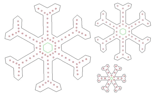 PRODUCT PHOTO: PixNode CoroFlake 2 Prong Snow Flake for Smart / Dumb Nodes - 12 24 36 Inches