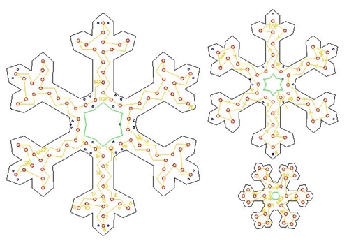 PRODUCT PHOTO: PixNode CoroFlake 3 Prong Snow Flake for Smart / Dumb Nodes - 12 24 36 Inches