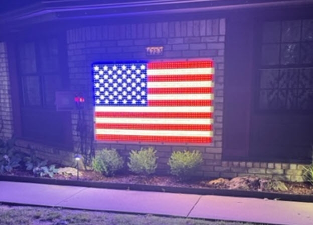 Airfield Junior grinende Huge 4ft x 6ft Animated American Flag for Mini Lights