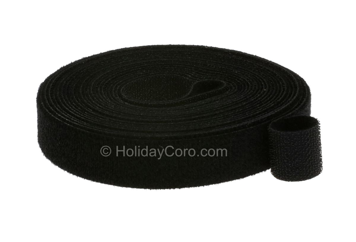 Hook and Loop Velcro Strip - 1 Long x 3/4 Wide - Black