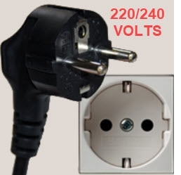 PRODUCT PHOTO: Power Cord - Male 2 Prong Grounded (Most of EU / Type F) - 18 AWG / 5ft / 1.5m