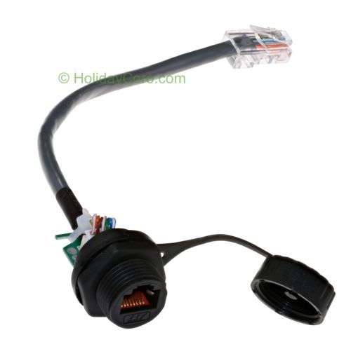PRODUCT PHOTO: CAT5 Bulkhead Controller Housing Extension Cable - 6.7 in / 170mm