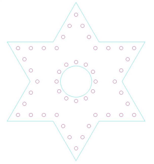 Snowflake Jewish Star Prop Compatible with xLights, LOR; Supports 12mm ...