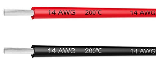 PRODUCT PHOTO: 16 AWG Power Cables - 1 Foot / Red and Black Wires for Controller Hookup