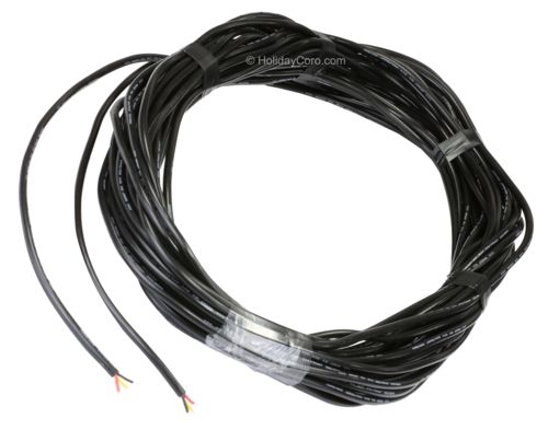 PRODUCT PHOTO: 100 Feet of 3 Conductor 18 AWG Extension Cable for RGB Pixel / Smart Lights in Black Jacket / ROUND