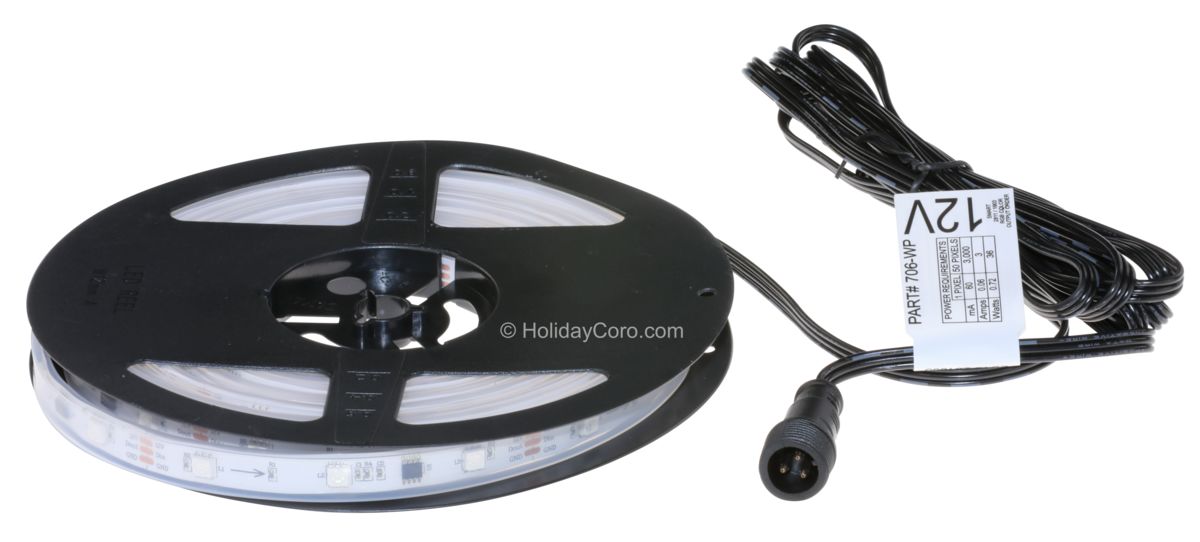 / Pixel RGB LED Strip 30 LEDs/m 10 Pixels/m / Pre-Attached 10ft EasyPlug3 Input Cable / Waterproof Tube meter Roll) - 12v / 2811 or 1903 / RGB Output Order