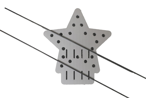 PRODUCT PHOTO: PixNode Tree Star Topper / White / 20 Pixel Nodes / 10.2" H x 9.2" W + 2 Mounting Rods / V2